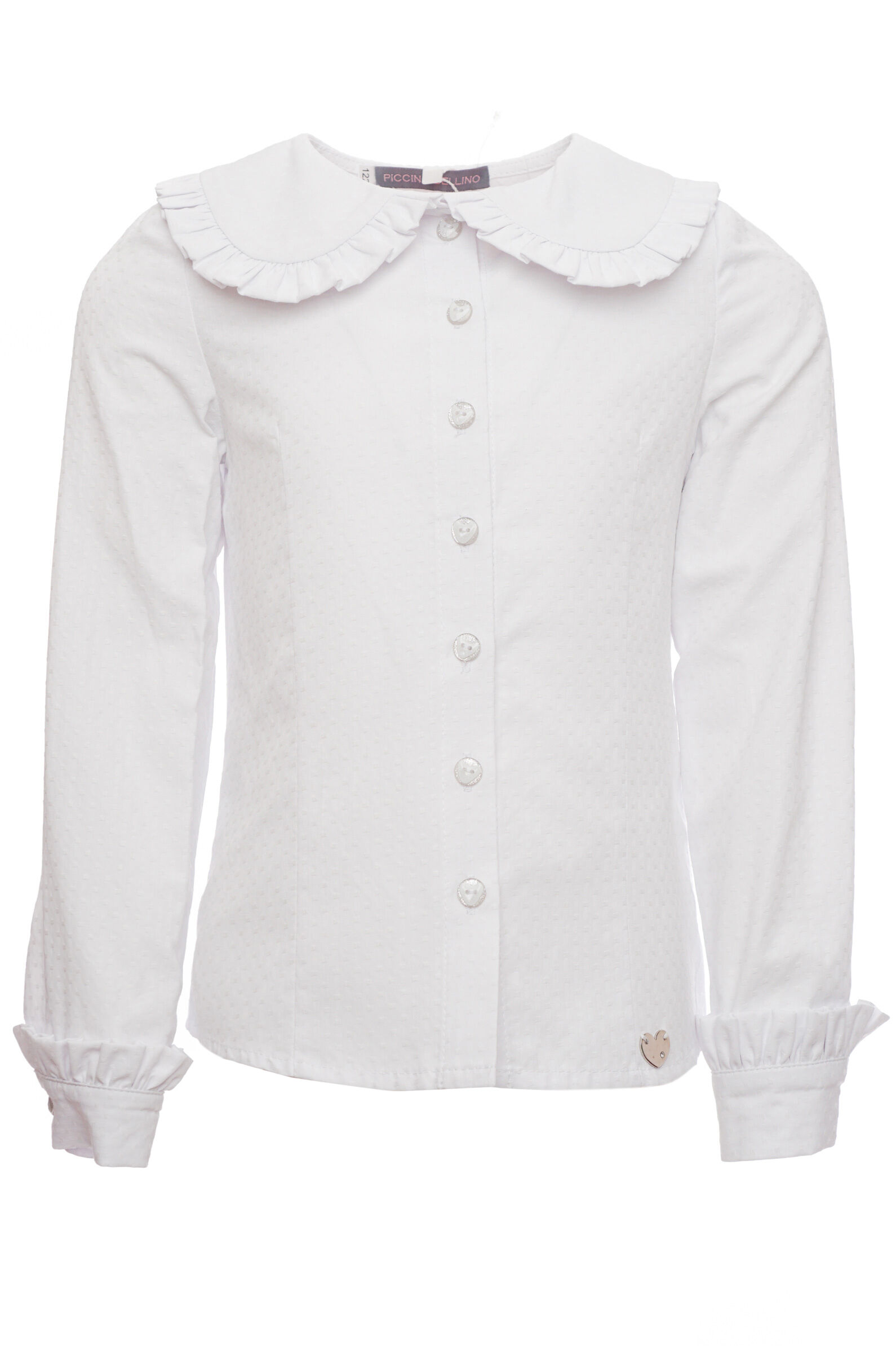 Блуза дев. АРТ.05128,бел,вис-пэ