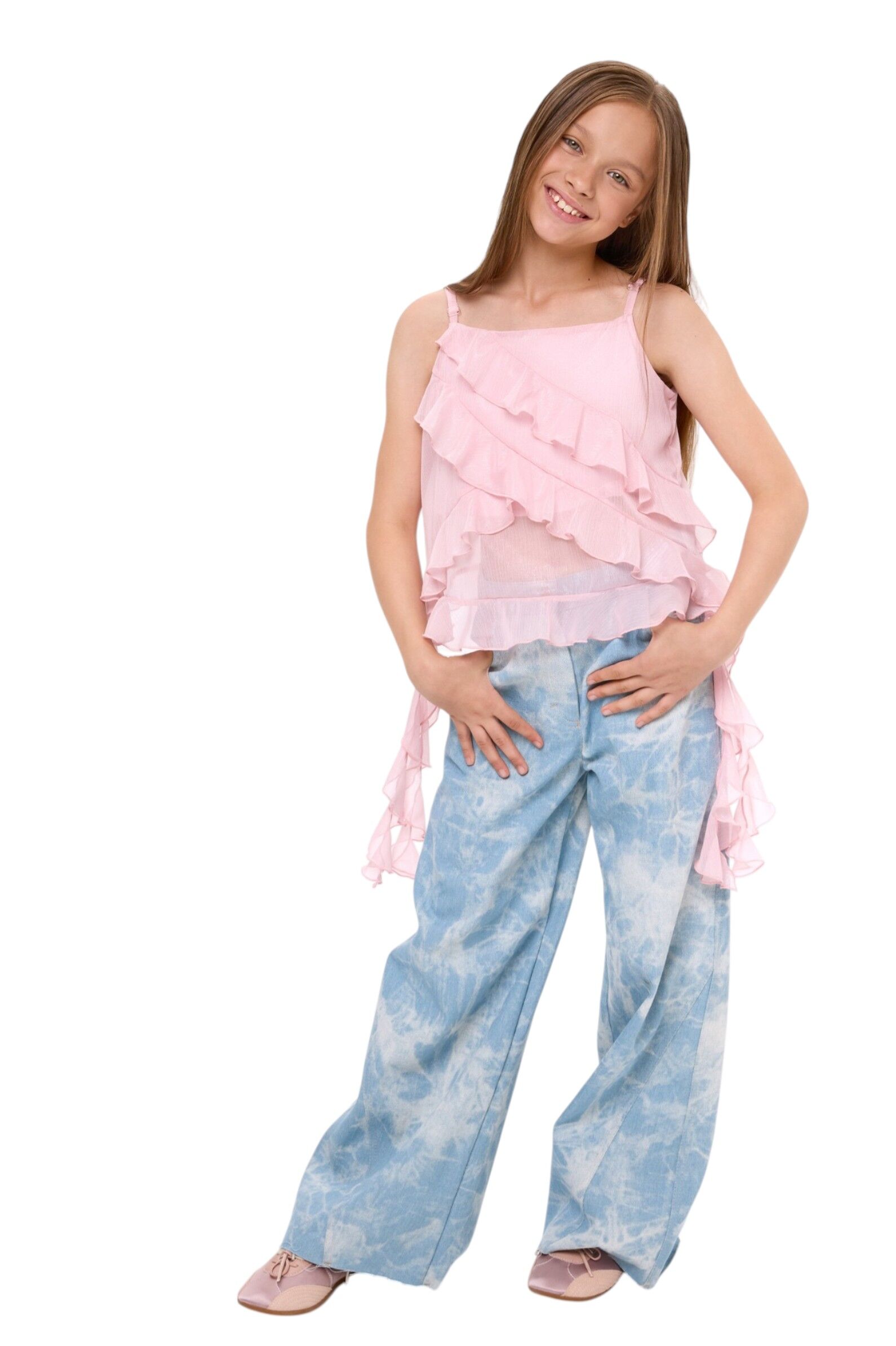 Брюки дев. АРТ.261172,гол,хл-пэ