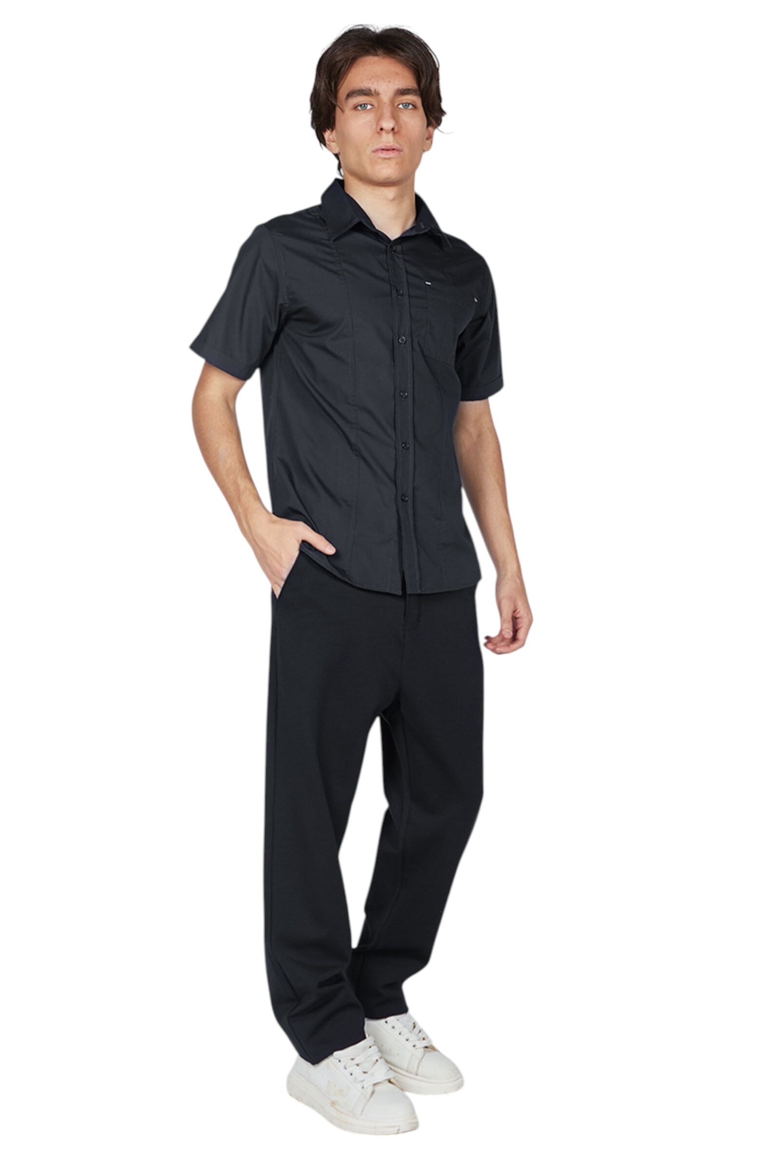 Брюки мал. АРТ.B-TR35265,чер,вис-па-эл