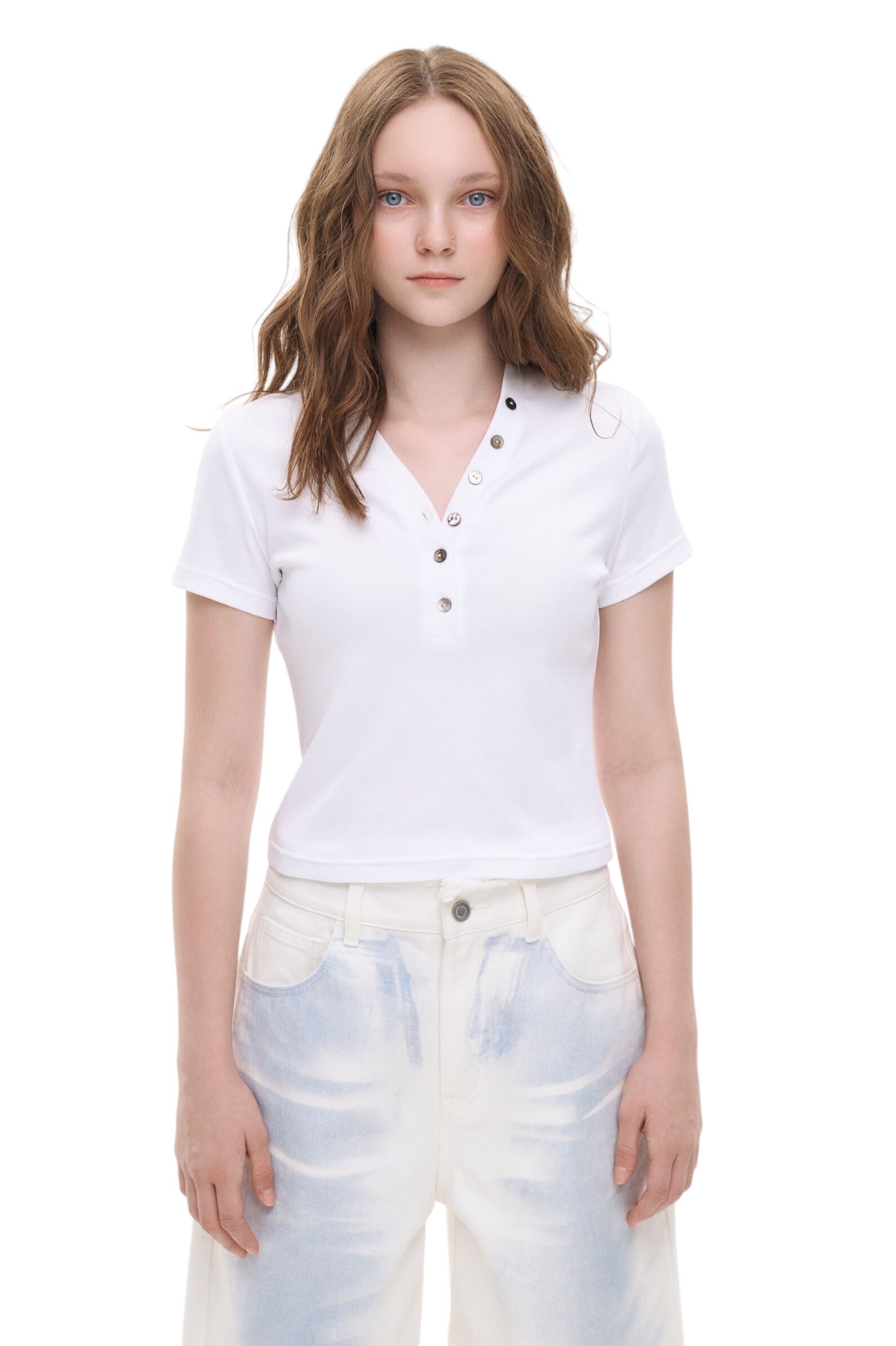 Футболка дев. АРТ.AA235046,бел,хл-эл