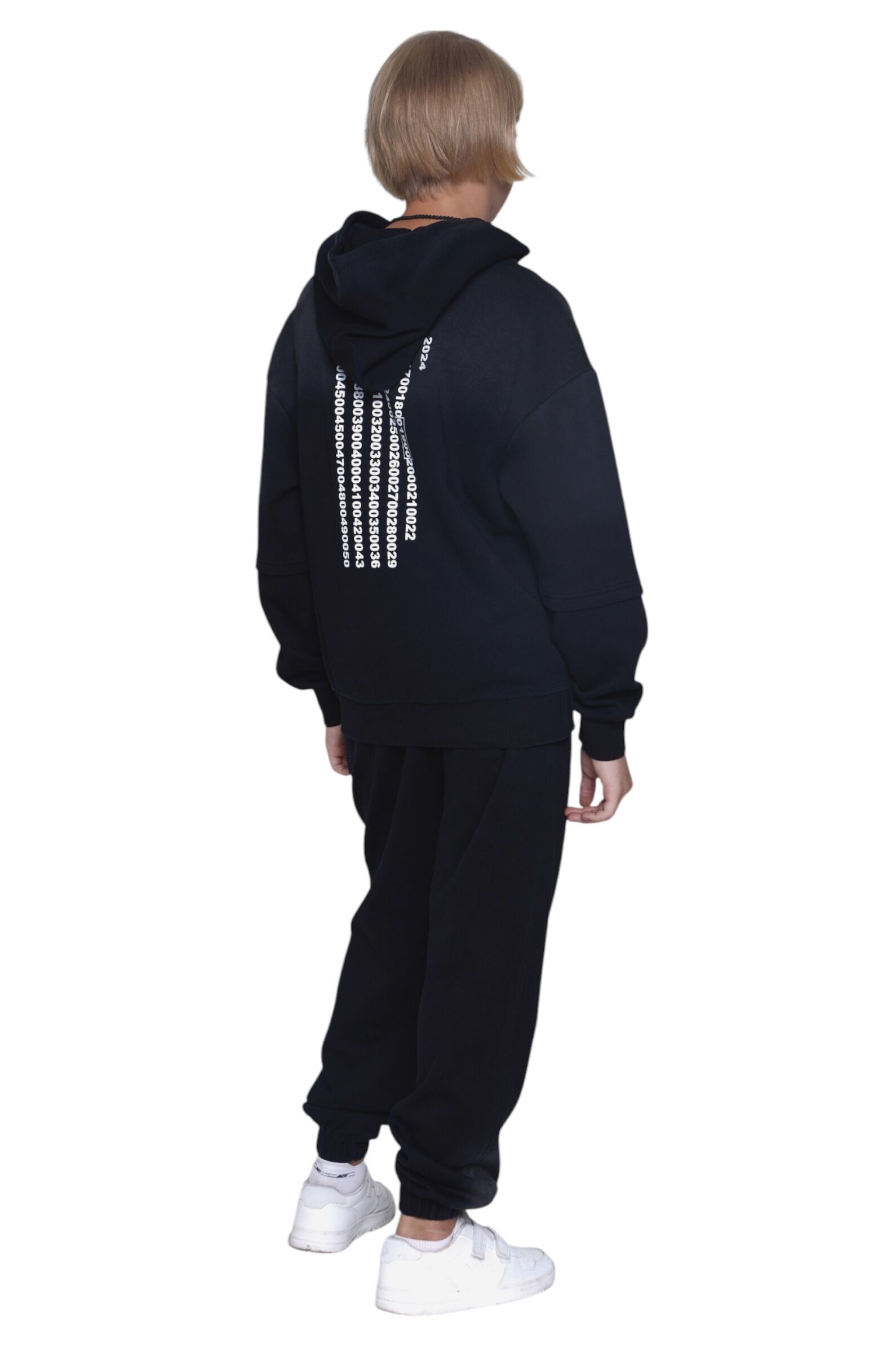 Худи АРТ.B-HD35106,сер-бел,хл-пэ