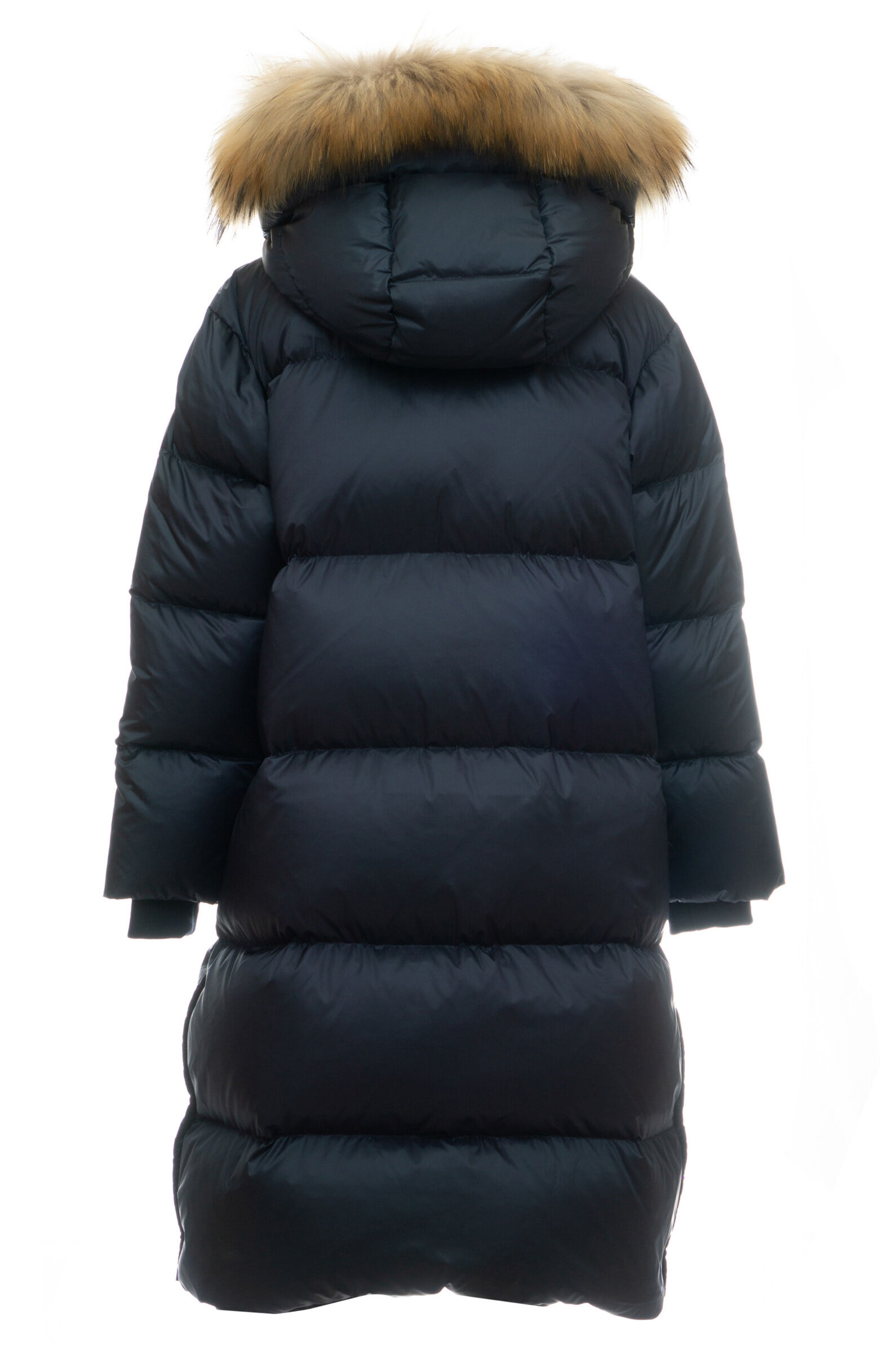 Пальто дев. АРТ.25890Am-023,син,па/пэ/пух-перо