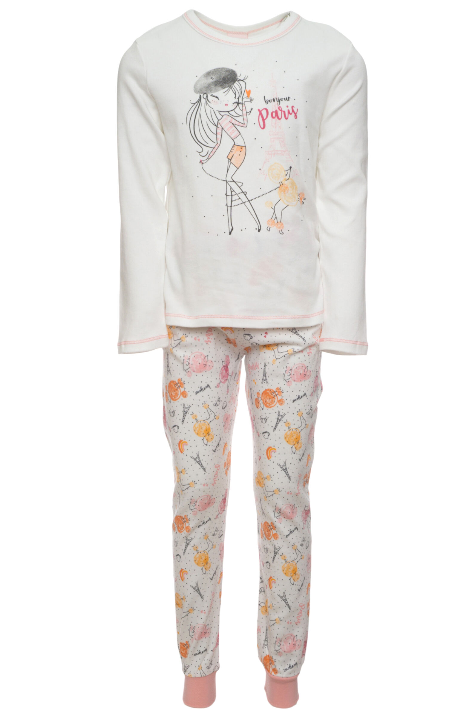 Пижама дев. АРТ.929000,бел-мул,хл