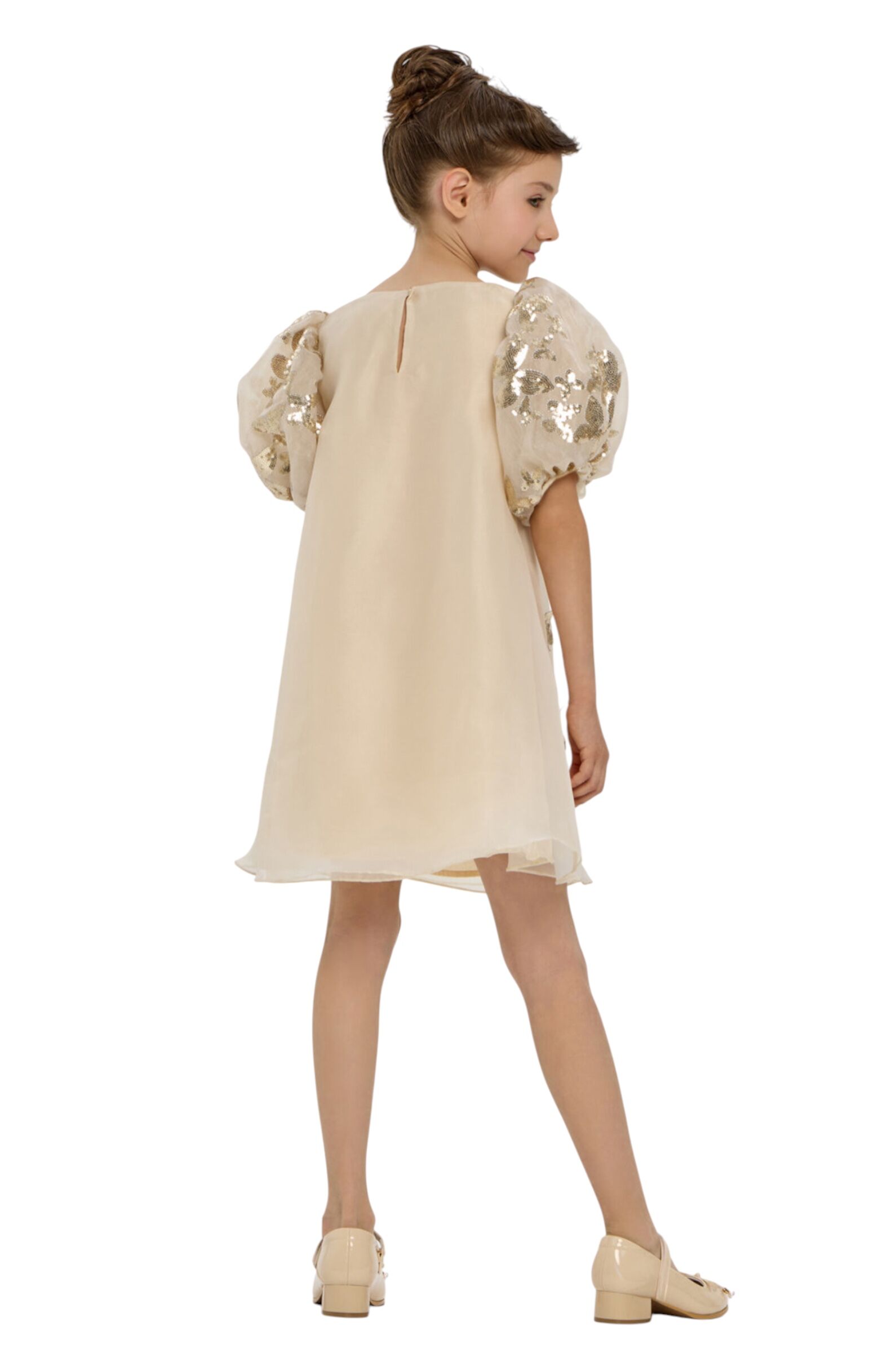 Платье дев. АРТ.1833.43,беж,пэ/хл