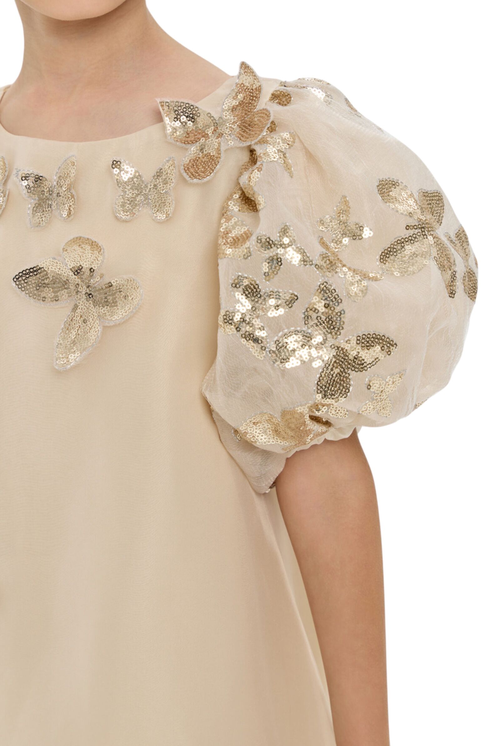 Платье дев. АРТ.1833.43,беж,пэ/хл