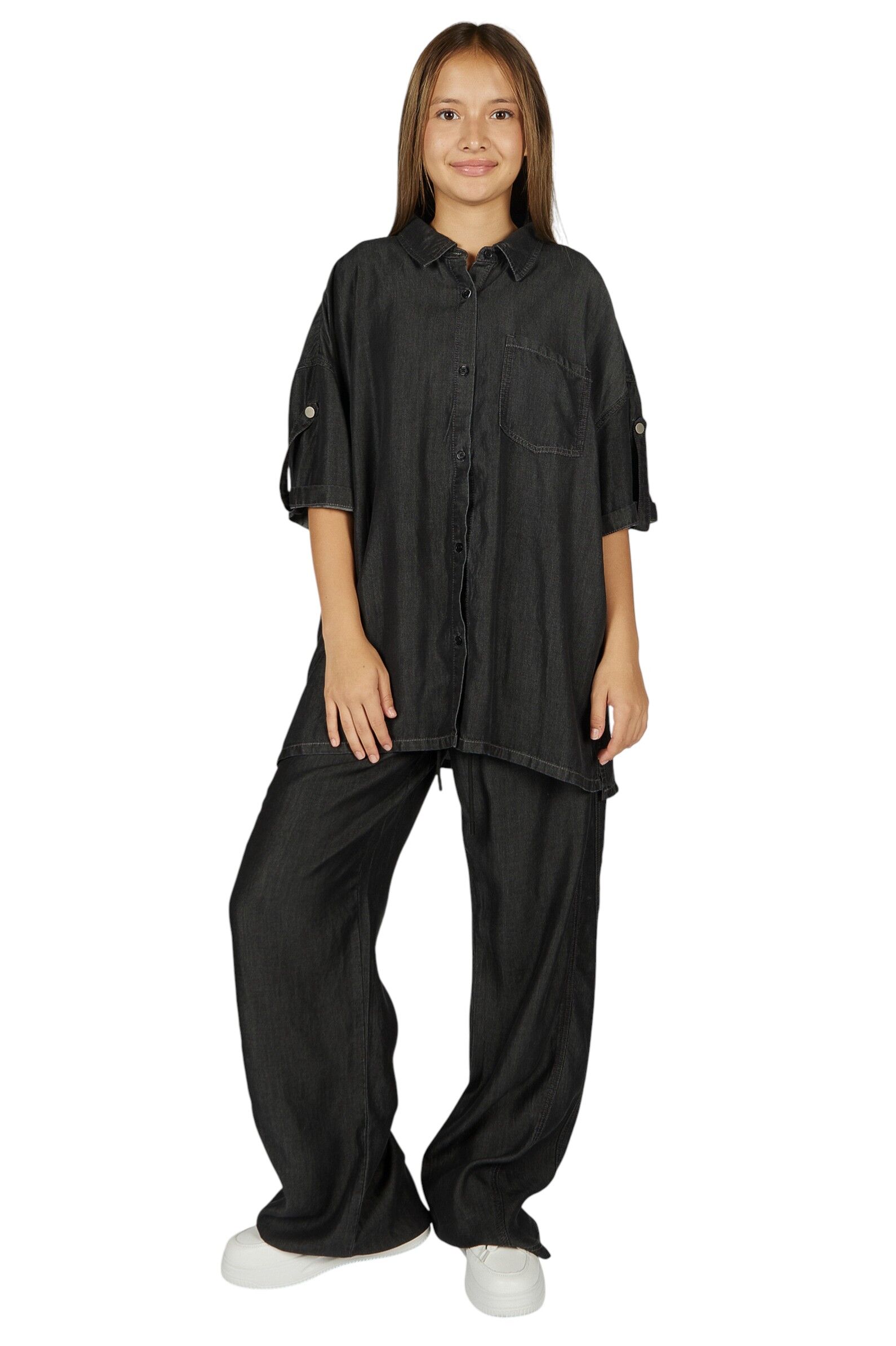 Рубашка АРТ.G-SH26096,чер,тенсель