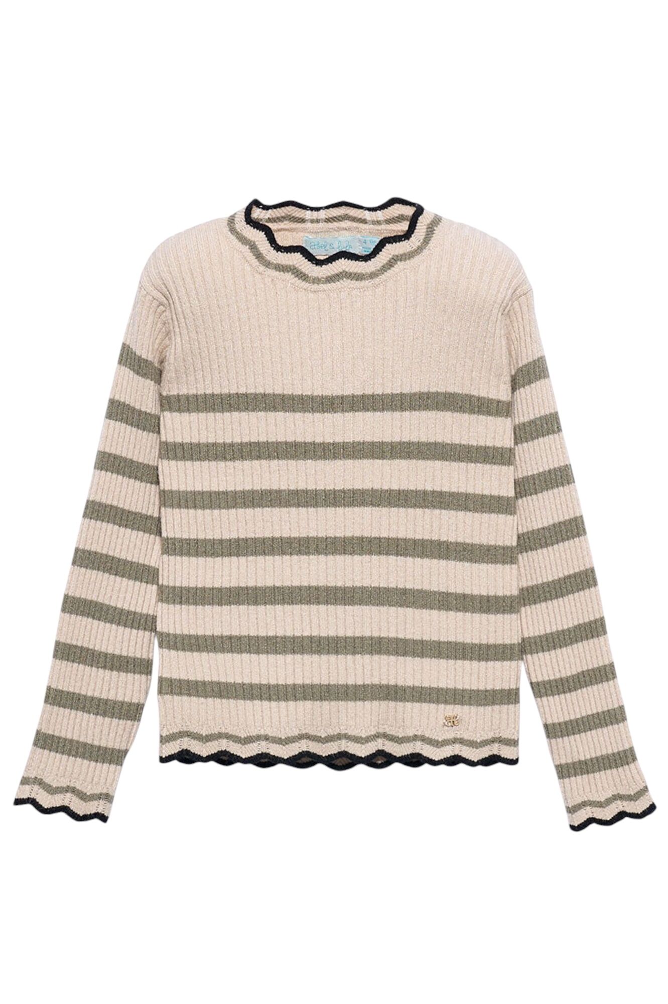 Свитер дев. АРТ.5837,беж-зел,вис-па-пэ