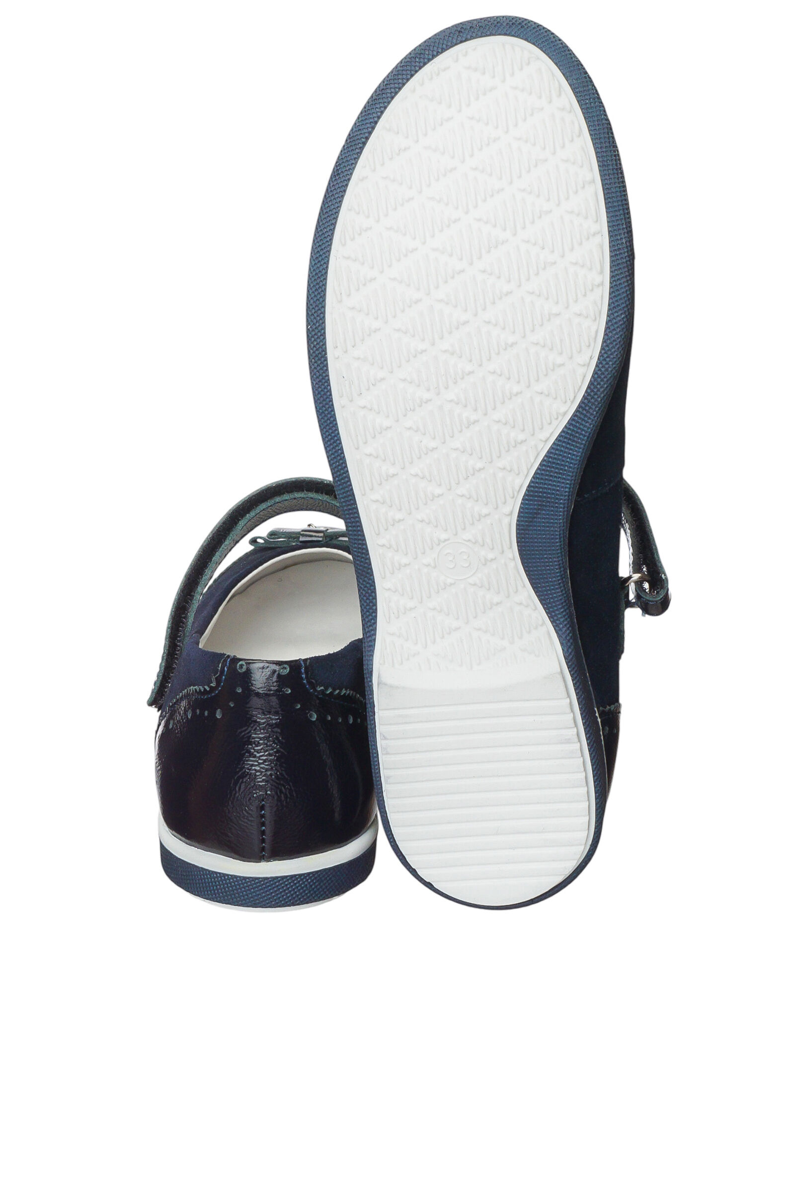 Туфли дев. АРТ.525362201,син,н.к-велюр/н.к